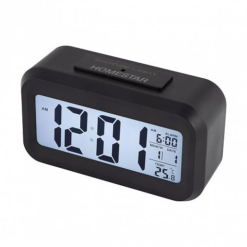 Часы-будильник настольные электронные HomeStar HS-0110, черные цена .