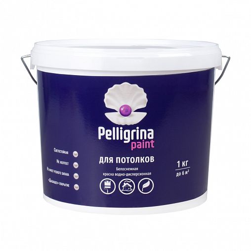 Краска для потолков Pelligrina Paint, акриловая, белоснежная, 7 кг фото