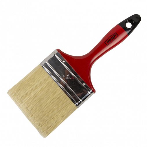 Кисть плоская Кедр №4, натуральная щетина, пластиковая ручка, 100 мм фото