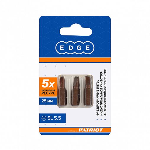 Биты Edge By Patriot SL5.5, 25 мм, 3 шт фото