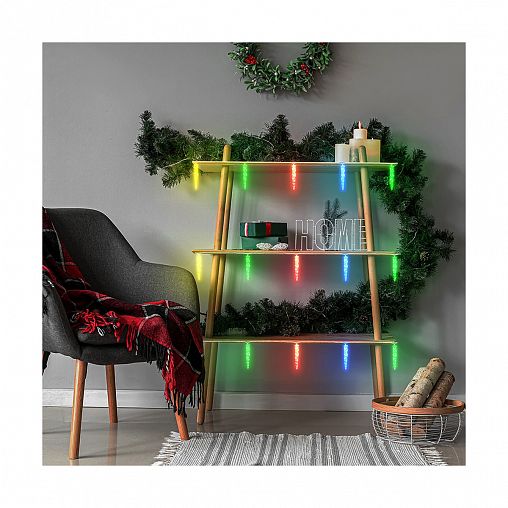 Электрогирлянда Vegas Нить Сосульки, 10 LED ламп, 1,5 м, многоцветная фото