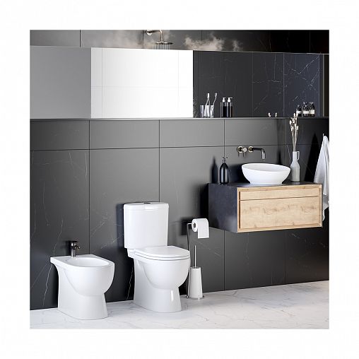 Унитаз напольный ободковый Sanita Luxe Art Comfort, 63,5 x 37 x 77 см, белый фото