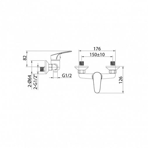 Смеситель для душа Milardo Simp, хром фото