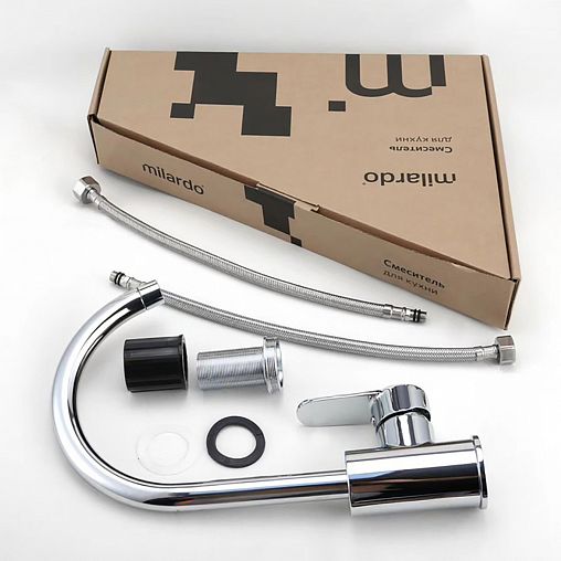 Смеситель для кухни Milardo Poli, глянцевый хром фото