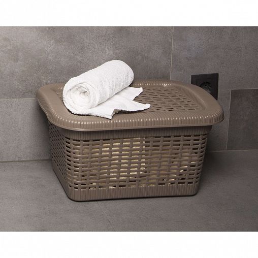 Корзина для белья Econova, 450 x 300 x 250 мм, 20 л, коричневая фото