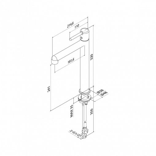 Смеситель для раковины IDDIS Aiger, черный матовый фото