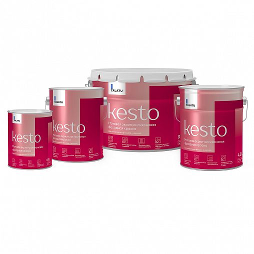 Краска фасадная Talatu Kesto, матовая, база С, бесцветная, 9 л фото