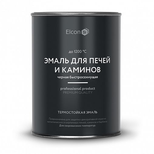 Эмаль термостойкая для печей и каминов Elcon Max Therm, до +1200 °С, 0,8 кг, черная фото