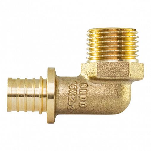 Уголок аксиальный ONDO, латунный, наружная резьба, 16 x 1/2" фото