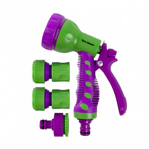 Набор для полива Don Gazon, 3/4", пистолет 8 функций, 4 предмета фото