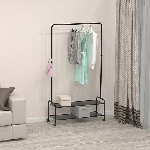 Вешалка напольная гардеробная ЗМИ Валенсия 32М, 31 x 91 x 162 см, черная фото