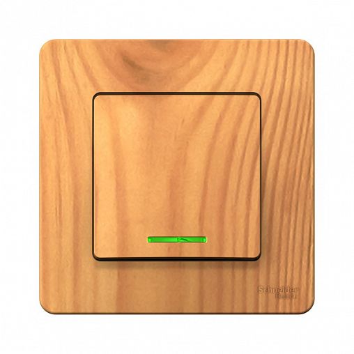 Переключатель 1-клавишный Systeme (Schneider) Electric Blanca, встраиваемый, с подсветкой, ясень фото
