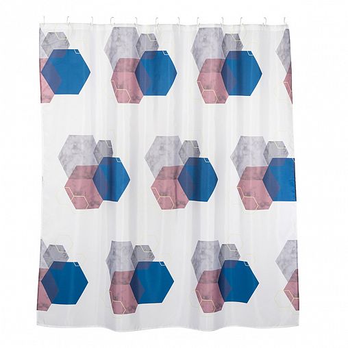 Штора для ванной Рыжий кот Угольники SC-PE-52, 180 x 180 см, полиэстер фото