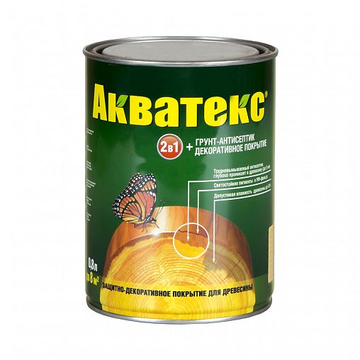 Защитно-декоративное покрытие для дерева Акватекс, полуматовое, 0,8 л, орегон фото