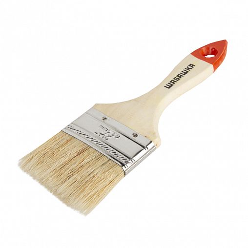 Кисть плоская Шабашка №2,5, натуральная щетина, деревянная ручка, 63 мм фото