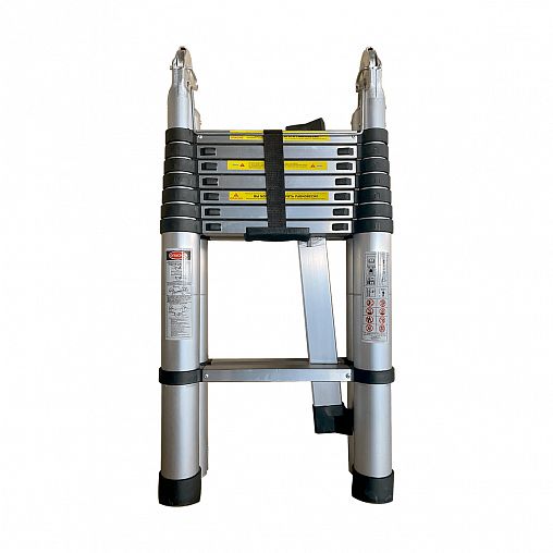 Лестница телескопическая двухсекционная Alumet DTLH 2.5, алюминиевая, 2 x 8 ступеней, 5 м фото