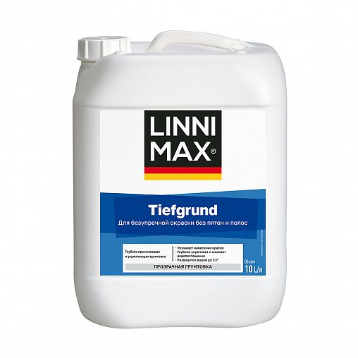 Грунтовка глубокого проникновения укрепляющая Linnimax TiefGrund, 10 л фото