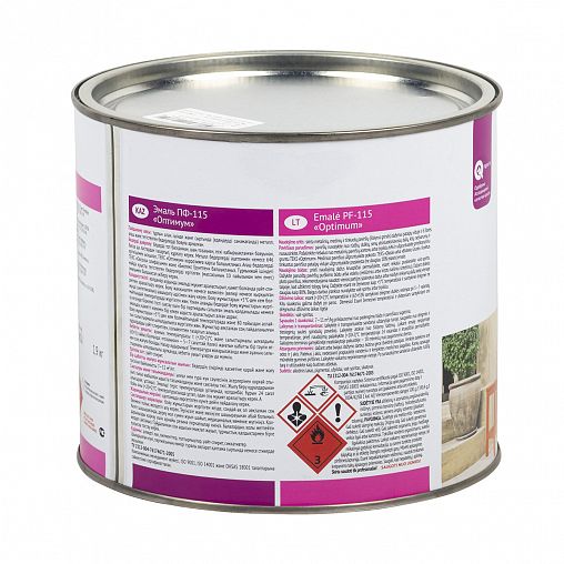 Эмаль ПФ-115 Ленинградские краски Оптимум, алкидная, матовая, 1,9 кг, белая фото