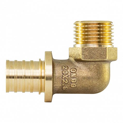 Уголок аксиальный ONDO, латунный, наружная резьба, 20 x 1/2" фото