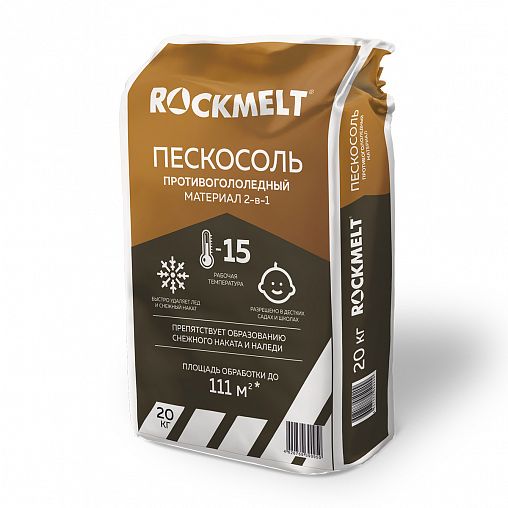 Противогололедный реагент Rockmelt Пескосоль, 20 кг фото