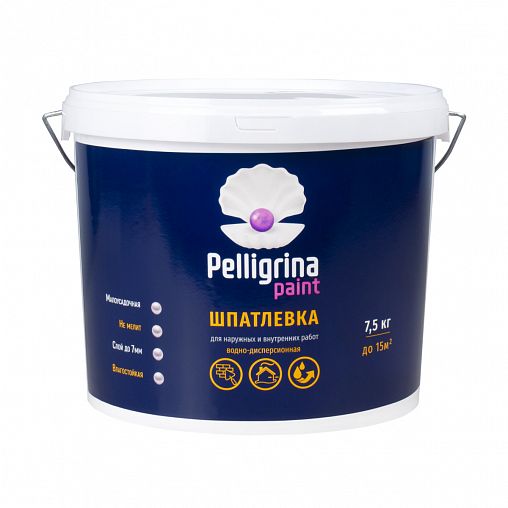 Шпатлевка универсальная для наружных и внутренних работ Pelligrina Paint, акриловая, 7,5 кг фото