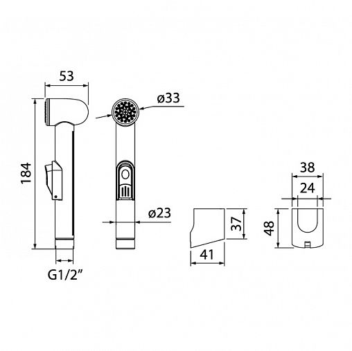 Лейка для гигиенического душа IDDIS 010SB0GI20, 1 режим, хром фото