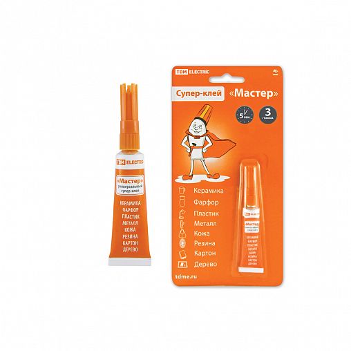Супер-клей Tdm Electric Мастер, блистер, 3 г, прозрачный фото