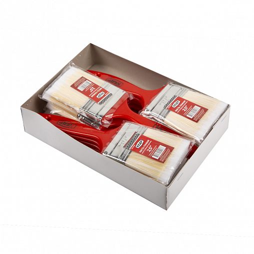 Кисть плоская тонкая Кедр №2,5, искусственная щетина, пластиковая ручка, 63 мм фото