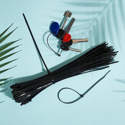 Хомут-стяжка Rexant, нейлон, 3,6 x 250 мм, 100 шт, черный фото