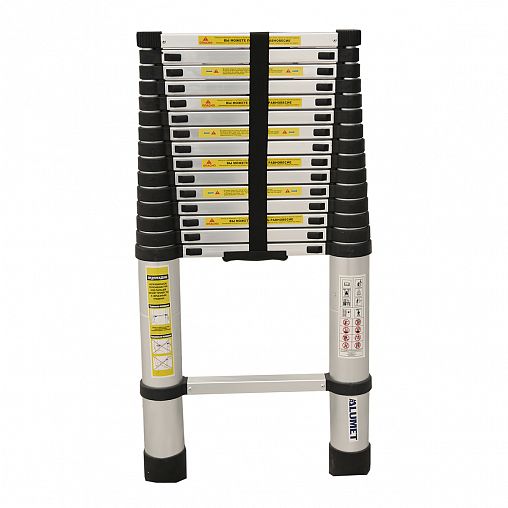 Лестница телескопическая односекционная Alumet TLS 4.7, алюминиевая, 16 ступеней, 4,7 м фото
