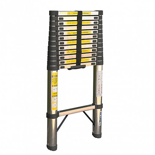 Лестница телескопическая односекционная Alumet ST 3.8, стальная, 13 ступеней, 3,8 м фото