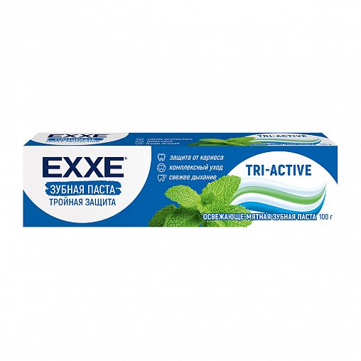 Зубная паста EXXE Тройная защита Tri-active, 100 г фото