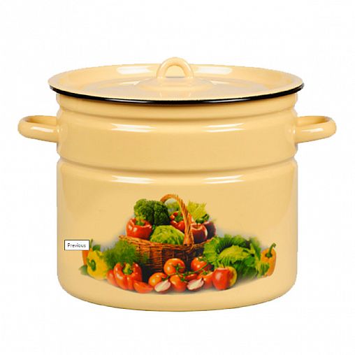 Кастрюля эмалированная СтальЭмаль с крышкой, 9 л, с декором фото