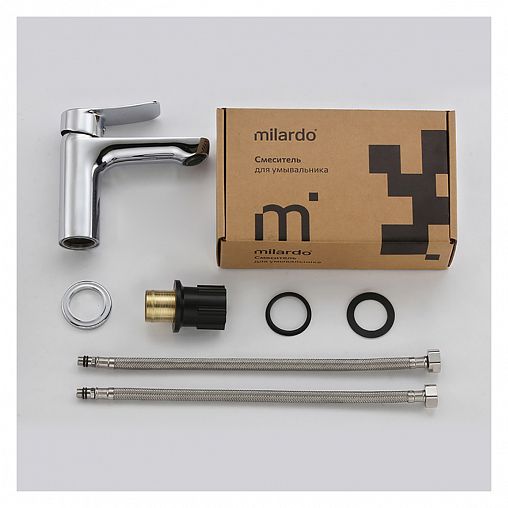 Смеситель для раковины с коротким изливом Milardo Demi DEMSB00M01, хром фото