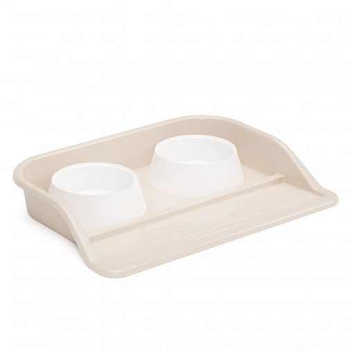 Миска для животных Альтернатива, на подставке, 0,3 л, 2 шт, бежевая фото