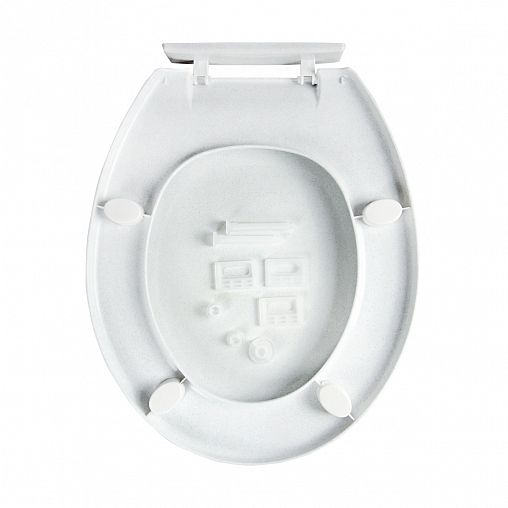 Сиденье для унитаза Мультипласт Групп, 46,5 x 37,5 x 5 см, белый мрамор фото