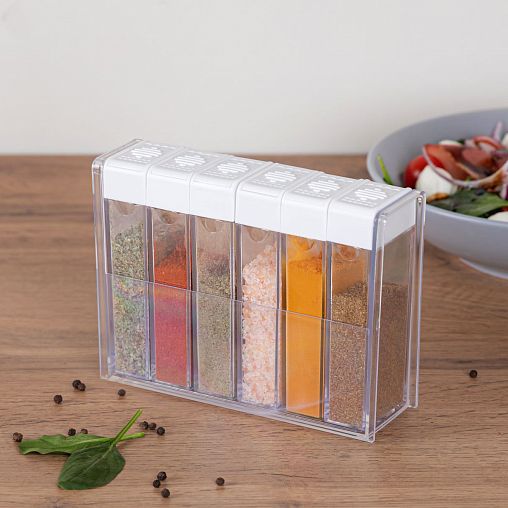Органайзер для специй Альтернатива, 6 емкостей в подставке фото