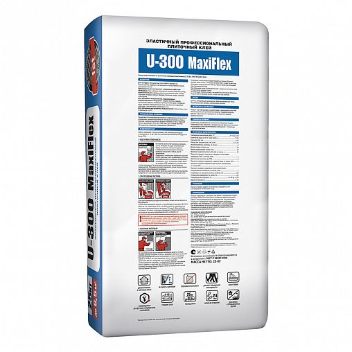 Клей для плитки Unis MaxiFlex U-300, высокопластичный, 25 кг фото