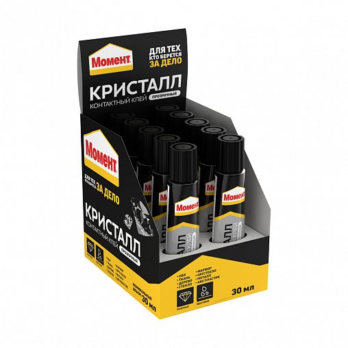Клей универсальный Момент Кристалл, 30 мл в шоубоксе фото