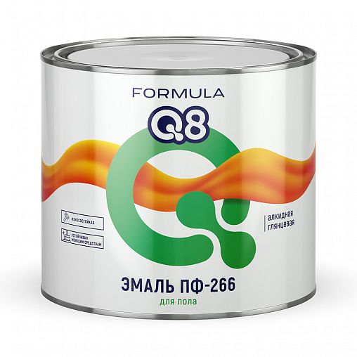 Эмаль ПФ-266 для пола алкидная Formula Q8, глянцевая, 1,9 кг, красно-коричневая фото