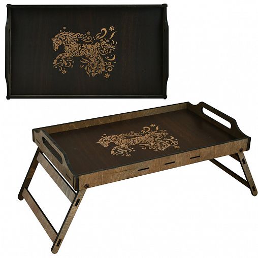 Столик сервировочный Мультидом Спирит, деревянный, на ножках, 30 x 50 x 7,5 см фото