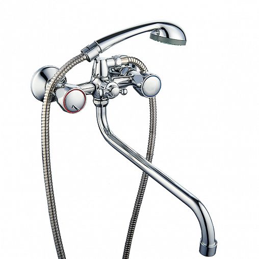 Смеситель для ванны с душем Roegen RR120A, с длинным изливом, хром фото