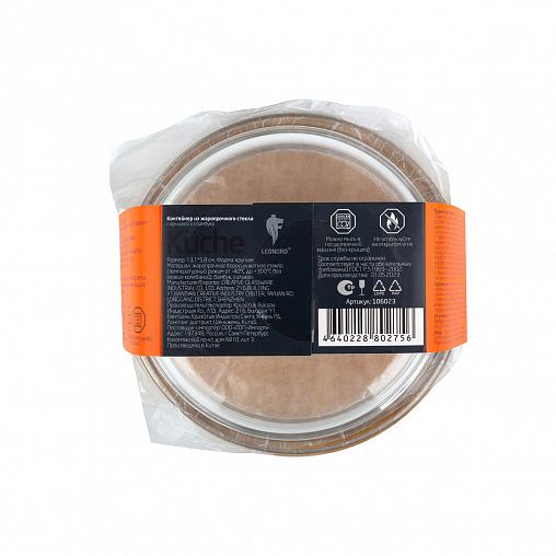 Контейнер Leonord Bambu, жаропрочное стекло, бамбуковая крышка, 0,4 л фото