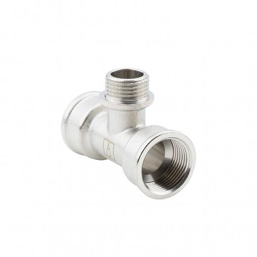 Тройник переходной латунный никелированный Alato внутренняя-наружная-внутренняя резьба 3/4" x 1/2" x 3/4 фото