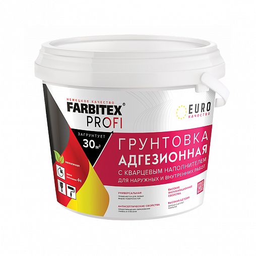 Адгезионная грунтовка под декоративную штукатурку Farbitex Profi, с кварцевым наполнителем, 8 кг фото Адгезионная грунтовка под декоративную штукатурку Farbitex Profi, с кварцевым наполнителем, 8 кг фото