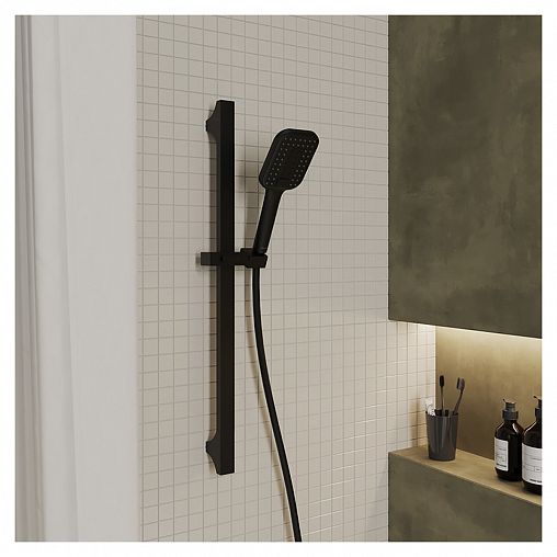 Лейка для душа Milardo Ideal Spa, 3 режима, черная матовая фото