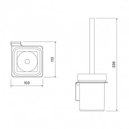 Ершик для унитаза настенный IDDIS Slide, с подставкой, черный матовый фото