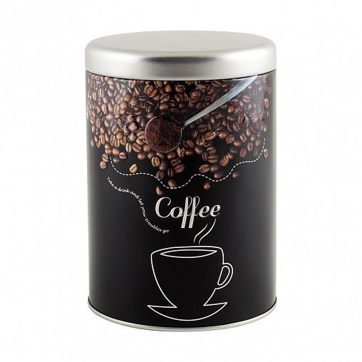 Банка для сыпучих продуктов Mallony Кофе, металлическая, с крышкой, 0,9 л фото
