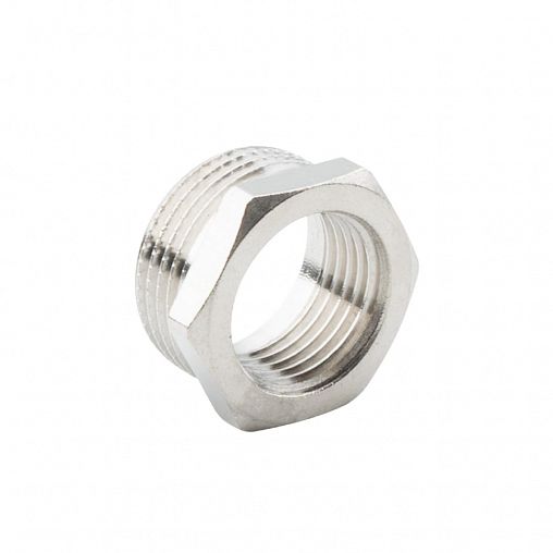 Футорка латунная никелированная Alato наружная-внутренняя резьба 3/4" x 1/2" фото