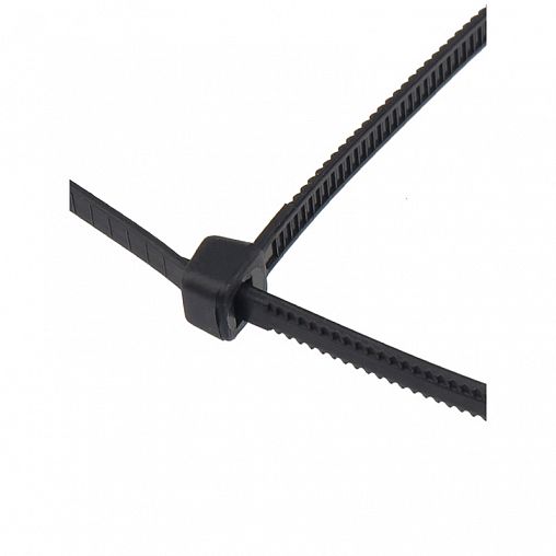 Хомут-стяжка с тройным замком Rexant, нейлон, 7,6 x 500 мм, 100 шт, черный фото